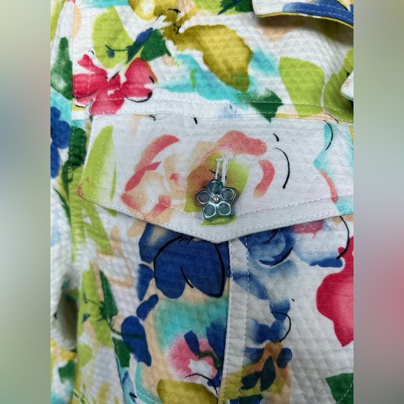 Christoper & Banks women’s vibrant floral multicolor jacket size medium - Picture 3 of 14